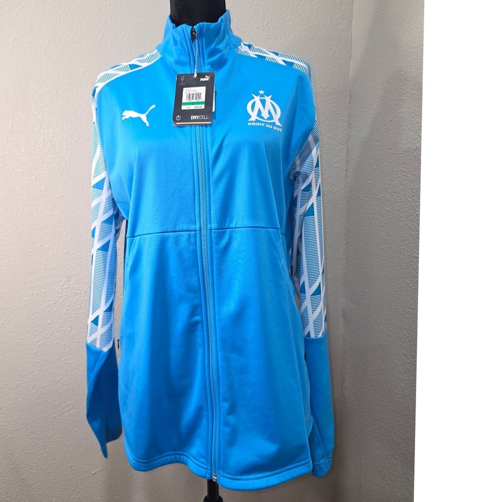 Puma Olympique de Marseille OM Training Jacket Blue Slim Fit Pro Mens Large NWT